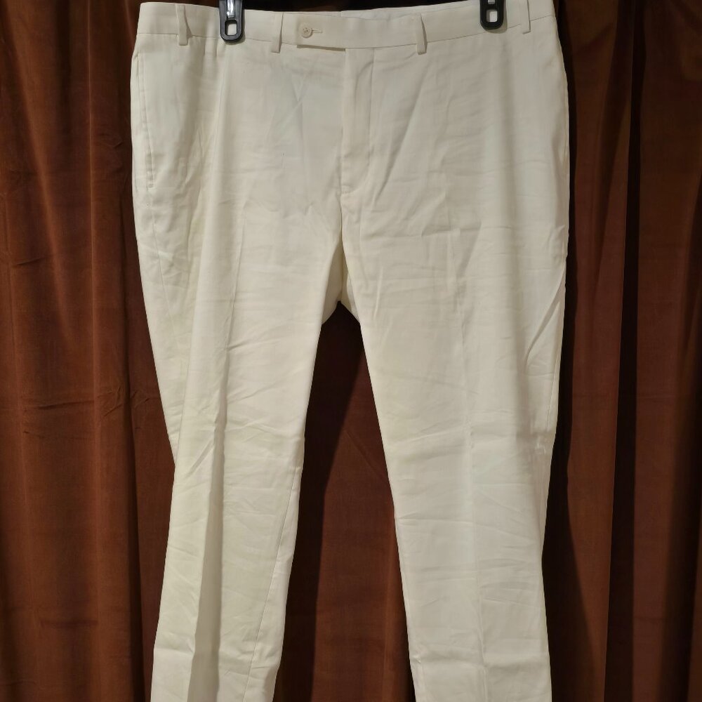 Mens Calvin Klein White Linen Pants